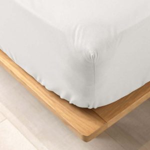 Bílé napínací prostěradlo z Bio bavlny 140x190 cm Biolina – douceur d'intérieur