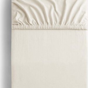 Bílé/krémové napínací prostěradlo jersey 240x200 cm Amber – Restilo