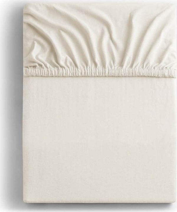 Bílé/krémové napínací prostěradlo jersey 240x200 cm Amber – Restilo