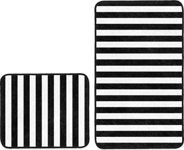 Bílo-černé koupelnové předložky v sadě 2 ks 60x100 cm – Mila Home