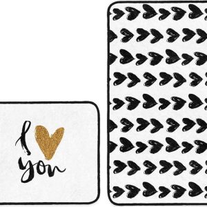 Bílo-černé koupelnové předložky v sadě 2 ks 60x100 cm – Mila Home