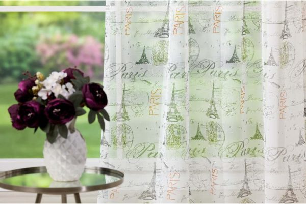 Bílo-šedá záclona 140x245 cm Tour – Mendola Fabrics
