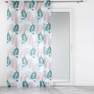 Bílo-zelená voálová záclona 140x280 cm Belline – douceur d'intérieur
