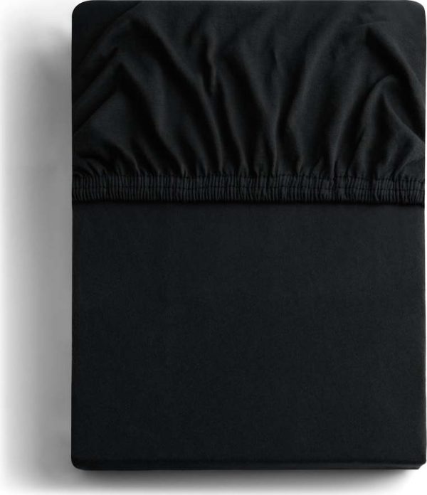 Černé napínací prostěradlo jersey 180x200 cm Amber – Restilo