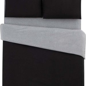 Černo-šedé bavlněné povlečení na jednolůžko/prodloužené s prostěradlem 160x220 cm – Mila Home