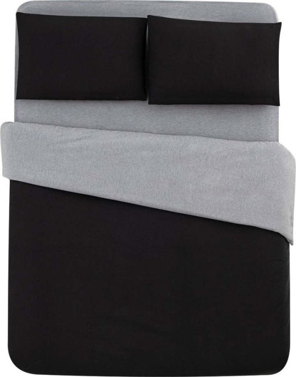 Černo-šedé bavlněné povlečení na jednolůžko/prodloužené s prostěradlem 160x220 cm – Mila Home