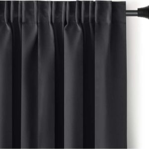 Černý zatemňovací termo závěs 140x245 cm Pleat – Restilo