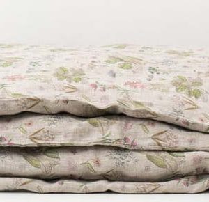 Dětské béžové lněné povlečení Linen Tales Botany