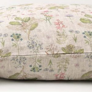 Dětský béžový lněný povlak na polštář Linen Tales Botany