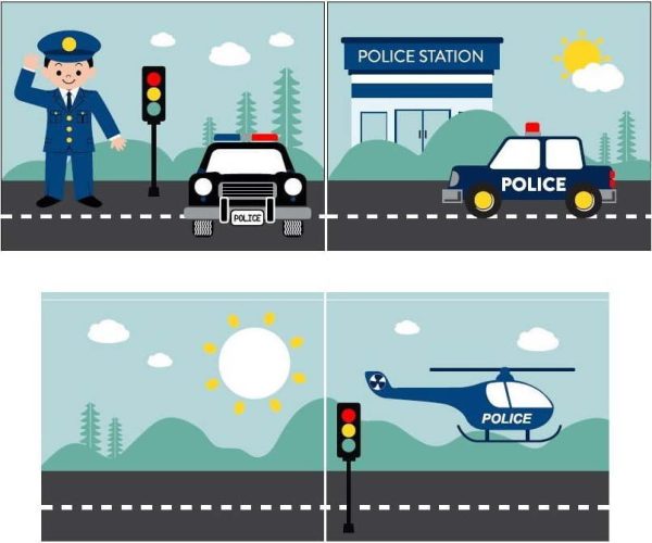 Dětský závěs k posteli 4 ks 195x75 cm Police – Vipack