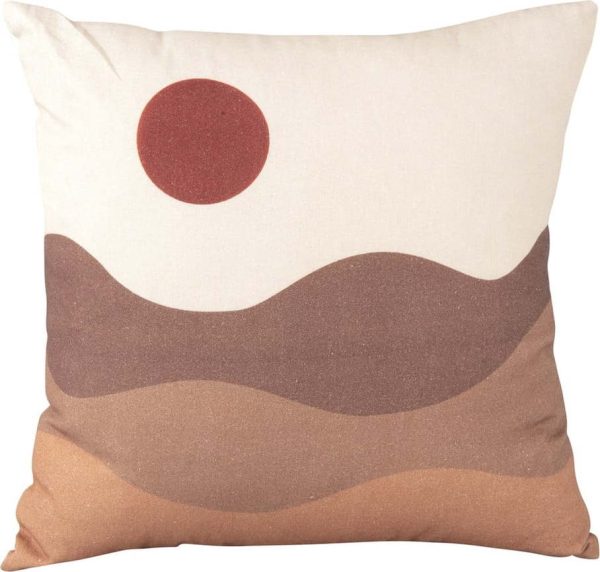Hnědo-béžový bavlněný polštář PT LIVING Sand Sunset