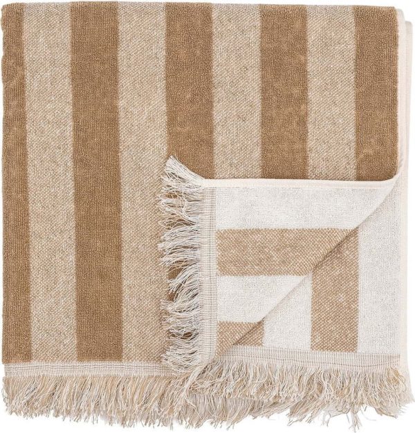 Hnědo-béžový bavlněný ručník 50x100 cm Elaia – Bloomingville