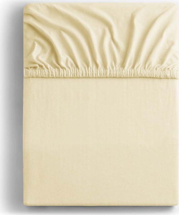 Krémové napínací prostěradlo jersey 240x200 cm Amber – Restilo