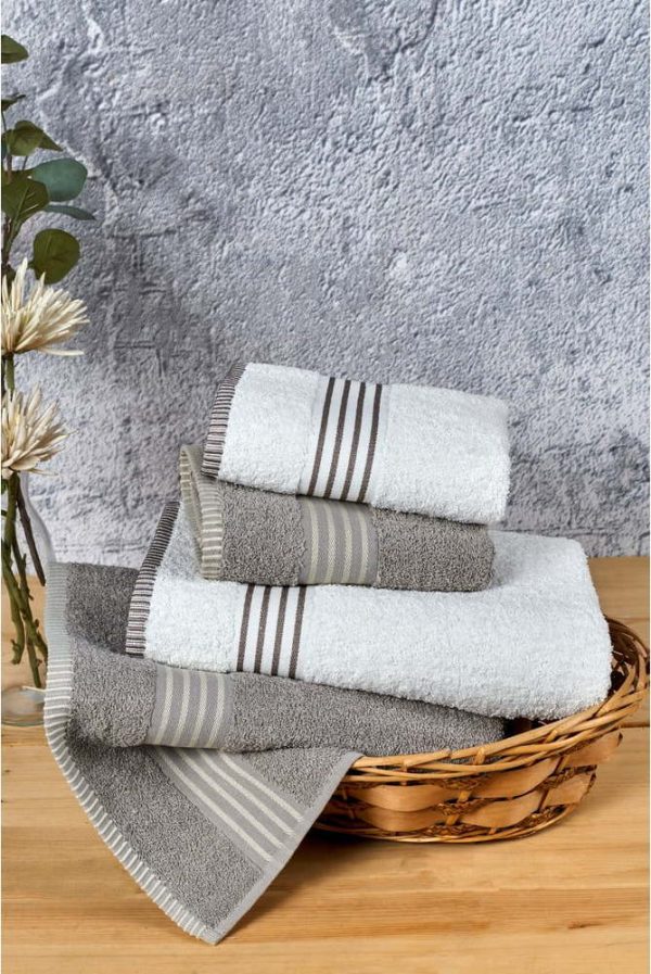 Krémové/taupe bavlněné ručníky a osušky v sadě 4 ks – Mila Home