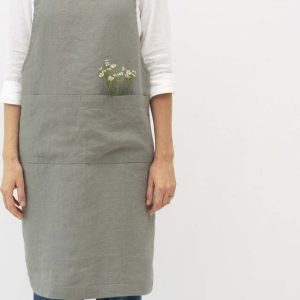 Lněná zástěra Khaki – Linen Tales