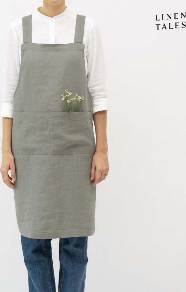 Lněná zástěra Khaki – Linen Tales