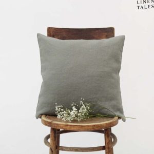 Lněný povlak na polštář 50x50 cm Khaki – Linen Tales
