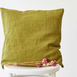 Lněný povlak na polštář 50x50 cm Moss Green – Linen Tales