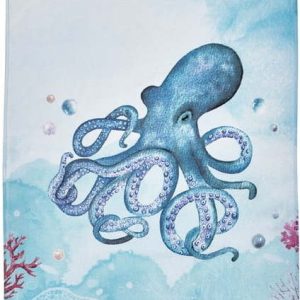 Modrá bavlněná plážová osuška 76x160 cm Octopus – Catherine Lansfield