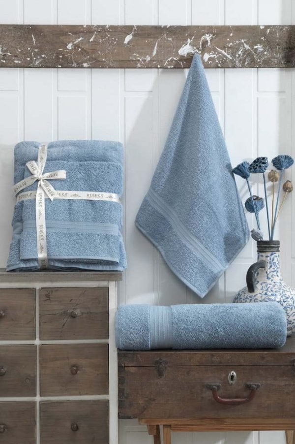 Modré bavlněné ručníky a osušky v sadě 2 ks – Mila Home
