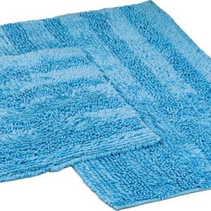 Modré koupelnové předložky v sadě 2 ks 60x100 cm Luxury Softy – Foutastic