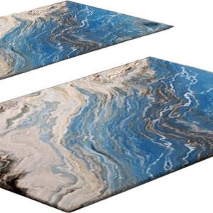 Modré koupelnové předložky v sadě 2 ks 60x100 cm – Foutastic