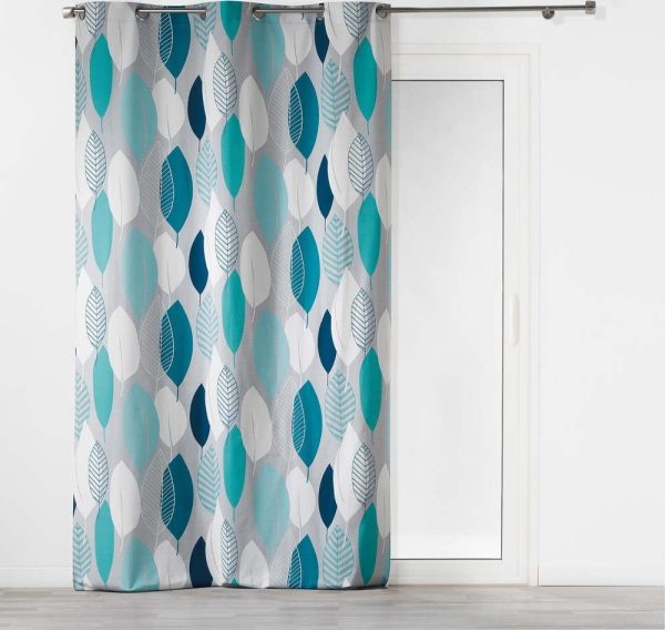 Modrý závěs 140x240 cm Leafy – douceur d'intérieur
