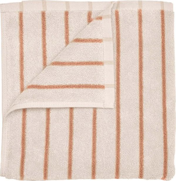Oranžový/béžový froté ručník z Bio bavlny 30x50 cm Arto – Blomus