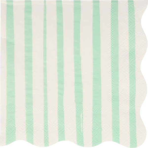 Papírové ubrousky v sadě 16 ks Mint Stripe – Meri Meri