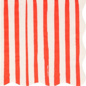 Papírové ubrousky v sadě 16 ks Red Stripe – Meri Meri