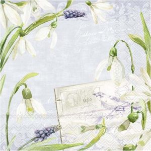 Papírové ubrousky v sadě 20 ks Little Snowdrops - IHR
