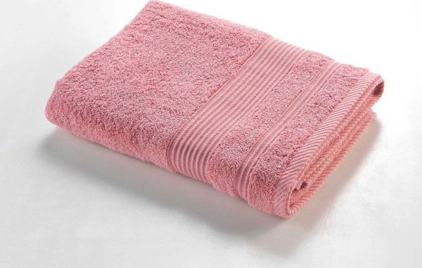 Růžová froté bavlněná osuška 70x130 cm Tendresse – douceur d'intérieur