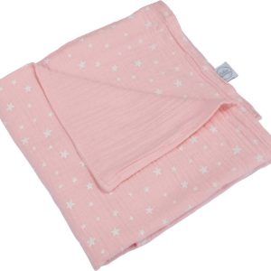 Růžová mušelínová dětská deka 75x75 cm – Bébé Douceur