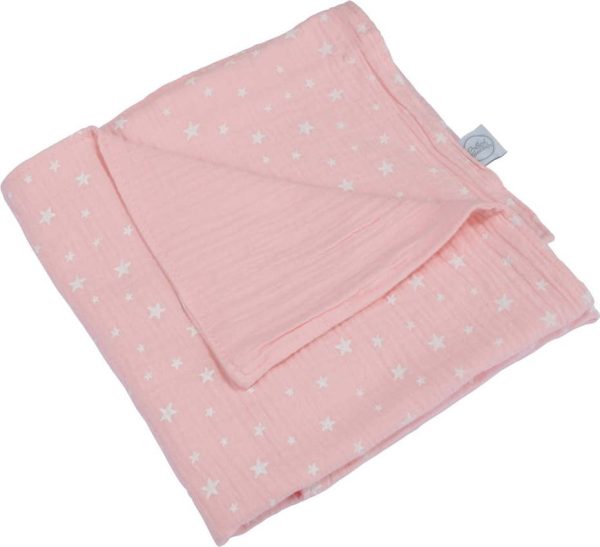 Růžová mušelínová dětská deka 75x75 cm – Bébé Douceur