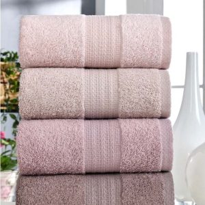 Růžové bavlněné ručníky v sadě 4 ks 50x90 cm – Mila Home