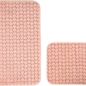 Růžové koupelnové předložky v sadě 2 ks 60x100 cm Heart – Mila Home