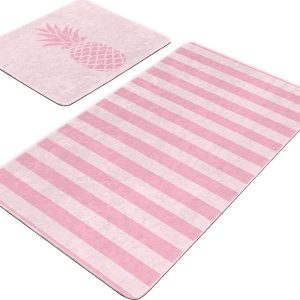 Růžové sametové koupelnové předložky v sadě 2 ks 60x100 cm – Mila Home