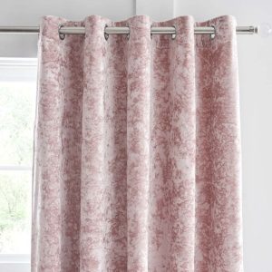Růžové závěsy v sadě 2 ks 168x183 cm Crushed Velvet – Catherine Lansfield