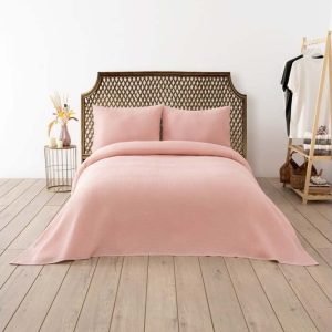 Růžový přehoz 200x220 cm Waffle – Mijolnir