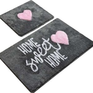 Sada 2 šedých obdélníkových koupelnových předložek Foutastic Home