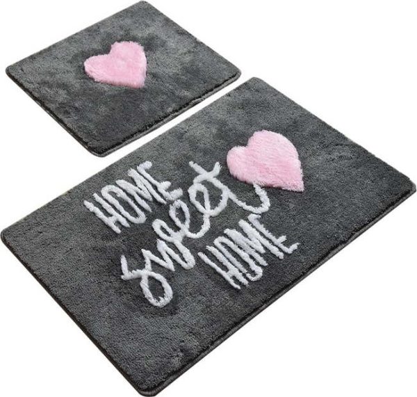 Sada 2 šedých obdélníkových koupelnových předložek Foutastic Home