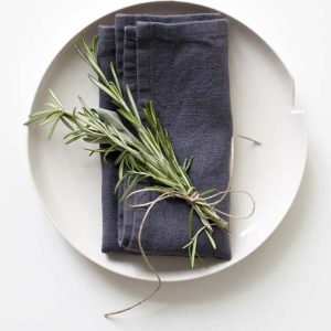 Sada 2 tmavě šedých lněných ubrousků Linen Tales