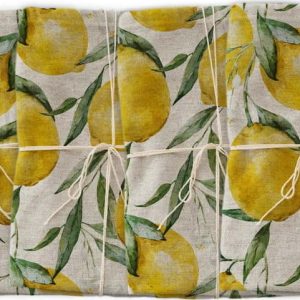 Sada 4 látkových ubrousků s příměsí lnu Really Nice Things Lemons