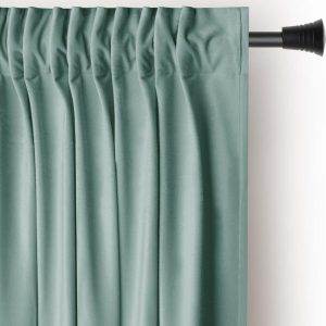 Sametový dimout závěs v mentolové barvě 140x270 cm Pleat – Restilo