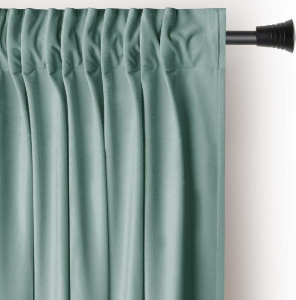 Sametový dimout závěs v mentolové barvě 140x270 cm Pleat – Restilo