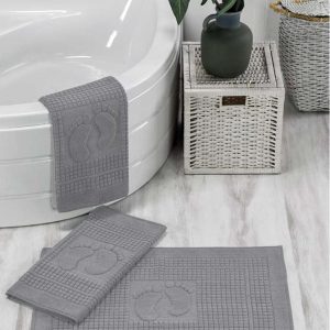 Šedé koupelnové předložky v sadě 3 ks 50x70 cm – Mila Home