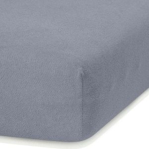 Šedé napínací froté prostěradlo 180x200 cm Ruby – Restilo