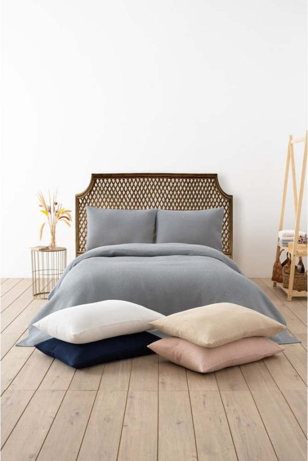 Šedý přehoz 200x220 cm Waffle – Mijolnir