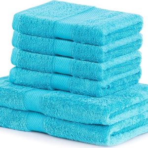 Set 2 tyrkysových osušek a 4 ručníků AmeliaHome Bamby Turquoise