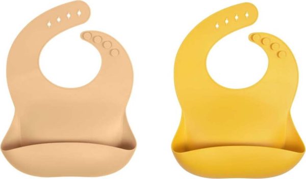 Silikonové bryndáky v béžovo-hořčicové barvě v sadě 2 ks Epiphany – Kave Home